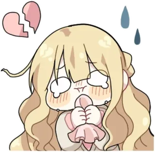 💬 09b8face traurig, weinend, gebrochenes Herz, verärgert, Cartoon whatsapp sticker