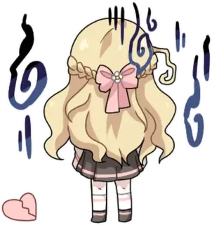 💬 8467e789 Anime, Mädchen, gebrochenes Herz, traurig, Cartoon, Chibi whatsapp sticker