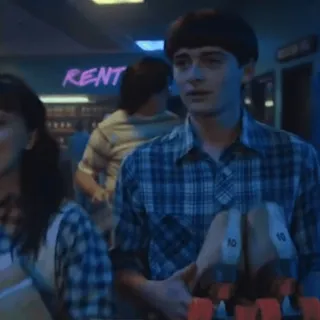 🙄 5ce4583c Will Byers Stranger Things RENT Arcade, Retro, Nostalgia, Tahun 80an, Acara TV telegram sticker