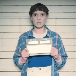 🤡 6202bf11 Eleven Stranger Things Eleven, Stranger Things, Foto tahanan, Karakter telegram sticker