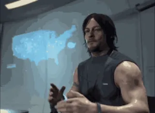👏 ba3905ed norman reedus, death stranding, actor, video game, map telegram sticker