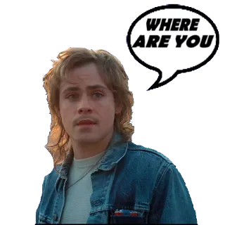 😑 29c9aa81 WHERE ARE YOU stranger things, wo bist du, frage, blase, fernsehserie telegram sticker
