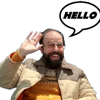 👋 66429c22 HELLO hallo, gruß, mann, winken, sprechblase telegram sticker