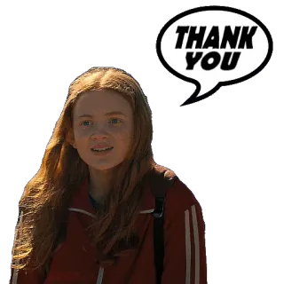 😆 97db7295 Max Mayfield Stranger Things THANK YOU danke, Max Mayfield, Stranger Things, Netflix, Serie telegram sticker
