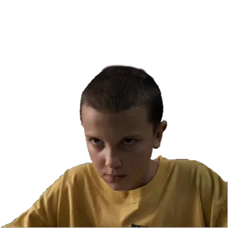 😡 88a967a3 Eleven Stranger Things jedenastka, stranger things, netflix, dziewczyna, postać telegram sticker