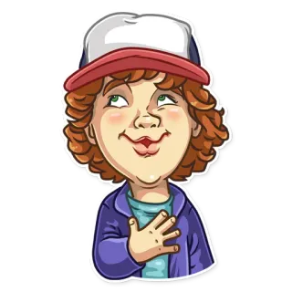 ☺️ adc6bfa4 Dustin Henderson Stranger Things 达斯汀, 怪奇物语, 奈飞, 电视剧, 角色, 男孩, 卡通 telegram sticker