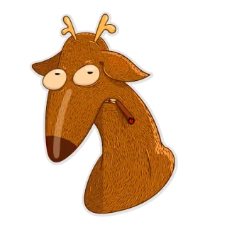 😾 bfff6ffc การ์ตูน, กวาง, ซิการ์, สัตว์, สูบบุหรี่ telegram sticker