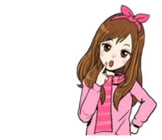 🤔 491f7a62 Аниме девушка, Мультфильм, Милый, Наклейка telegram sticker