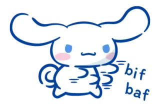 🐰 26495c4a bif baf lucu, kartun, Cinnamoroll, kawaii whatsapp sticker