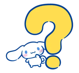 🐰 65b0f456 Cinnamoroll cinnamoroll, sanrio, tanda tanya, imut, kawaii, anjing, telinga whatsapp sticker