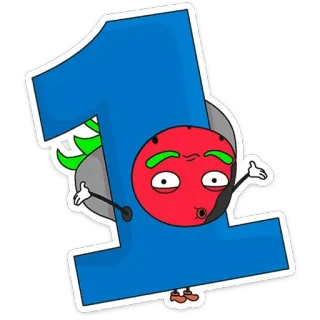 🏆 1ca3047d Nummer één, Cartoon, Cijfer, Illustratie, Clipart telegram sticker