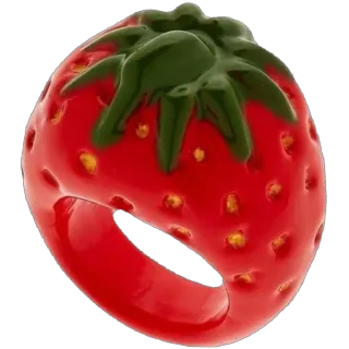 🫥 503b6243 いちご, リング, フルーツ, ジュエリー, 赤, アクセサリー telegram sticker
