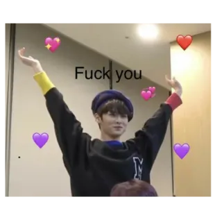 ❤️ 87a13351 Fuck you 攻撃的, テキスト, 侮辱的, ハート, 汚い言葉 whatsapp sticker