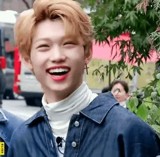 ♨️ 5f14d805 Felix Felix, K-pop, Glimlach, Man, Koreaans, Gelukkig, Persoon telegram sticker