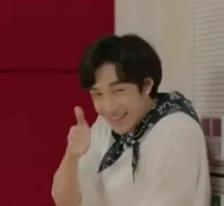 👍 bc57525f person, daumen hoch, bandana, porträt telegram sticker