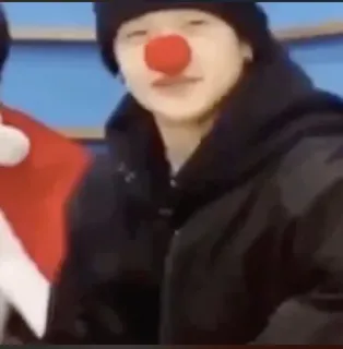 💰 dcdb91d6 clown, naso rosso, ritratto, persona, cappello, inverno telegram sticker