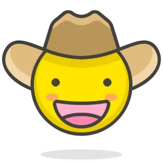 🙍‍♂️ 251ab100 emoji, cowboy, hat, smiley, yellow, cartoon, western telegram sticker