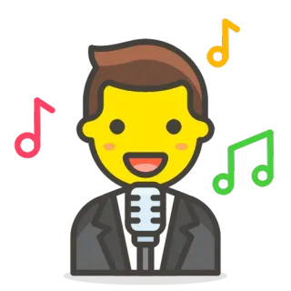 🎤 ab32e663 singer, microphone, emoji, music, performance, entertainer, singing telegram sticker