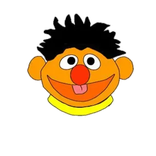 😁 539187d2 Ernie Sesame Street Эрни, Улица Сезам, мультфильм, кукла, персонаж, детское шоу, оранжевый, лицо telegram sticker