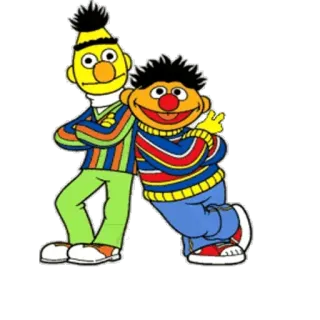 😊 c0266ca6 Bert and Ernie Sesame Street Берт, Эрни, Улица Сезам, друзья, мультфильм telegram sticker