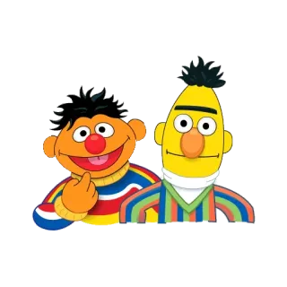 😊 e824eb4d Ernie Sesame Street Эрни, Берт, Улица Сезам, дружба, детское шоу, мультфильм, Маппеты telegram sticker