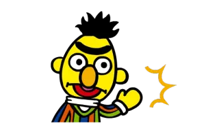👊 3fff43fa Bert Sesame Street 伯特, 芝麻街, 卡通, 角色 telegram sticker