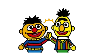 👬 4e6aa4e6 Bert and Ernie Sesame Street 芝麻街, 伯特, 厄尼, 朋友, 卡通, 布偶 telegram sticker