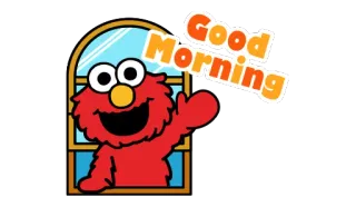 👋 56ee5863 Elmo Sesame Street Good Morning 艾摩, 芝麻街, 早上好, 问候, 儿童节目, 友好的 telegram sticker