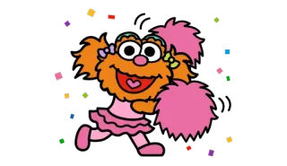 💃 6a9abbcb 芝麻街, 啦啦队, 橙色怪物, 卡通人物 telegram sticker