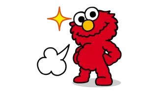 😇 77ce7ab7 Elmo Sesame Street 艾摩, 芝麻街, 卡通, 角色, 布偶, 可爱, 红色, 快乐 telegram sticker