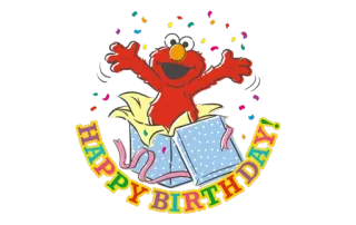 🎂 9e37d565 Elmo Sesame Street HAPPY BIRTHDAY! 艾摩, 芝麻街, 生日, 生日快乐, 庆祝, 派对 telegram sticker