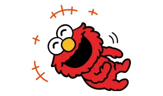 😺 9ff1ac5f Elmo Sesame Street 艾摩, 芝麻街, 卡通, 红色, 怪物, 角色 telegram sticker