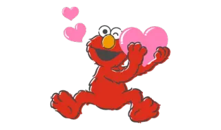 ❤ e90028f2 Elmo Sesame Street 艾摩, 芝麻街, 爱心, 卡通, 角色 telegram sticker