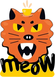 🦁 c4fffa9f MEOW gato, miau, animal, fofo, desenho animado, animal de estimação whatsapp sticker