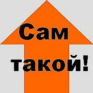 😀 72d48c5e Сам такой! Pfeil, Beleidigung, Russisch, Phrase, Orange, Du auch telegram sticker