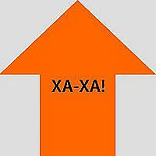 😆 d53bf8a9 XA-XA! Pfeil, hoch, russisch, kyrillisch, orange telegram sticker