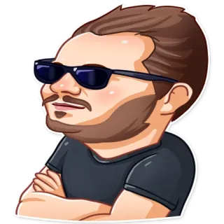 🐷 ca4dcc43 dibujo animado, hombre, gafas de sol, retrato telegram sticker