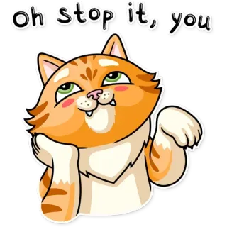☺️ 804f562e oh stop it, you cat, meme, funny, humor, animal, cute telegram sticker
