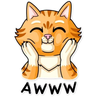 ☺️ ed4a5219 AWWW cat, cute, awww, adorable, kitty, orange, happy telegram sticker