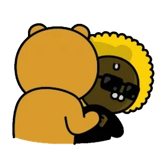 💬 2e839c82 cartoon, character, brown bear, sunglasses telegram sticker