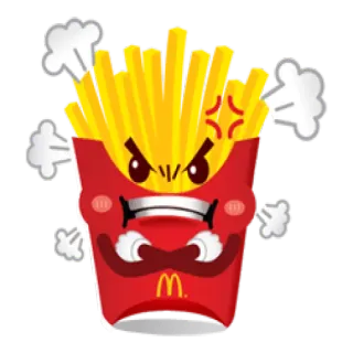😤 74d0e321 french fries, angry, food, cartoon, McDonalds telegram sticker