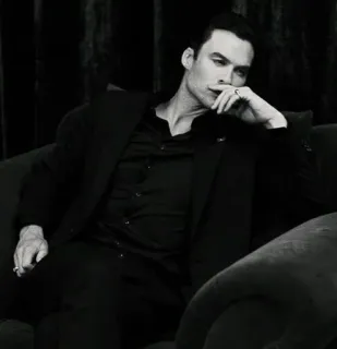 🕳 a5315fdc man, suit, portrait, black and white, actor, celebrity whatsapp sticker