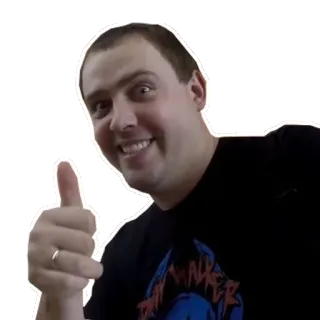 👍 a54fabe4 uomo, pollice in su, sorriso, positivo, persona, ritratto telegram sticker