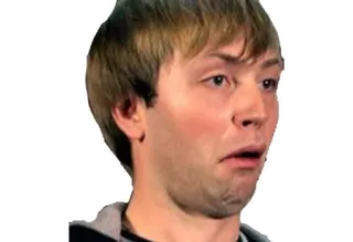 😧 f2601348 faccia, uomo, ritratto, espressione, confuso, meme telegram sticker