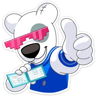 👍 079232e2 bear, sticker, cartoon, character, illustration, thumbs up telegram sticker