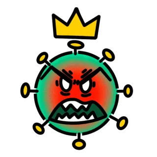 😡 12b716e9 covid, coronavirus, virus, ziekte, koning, kroon, boos telegram sticker