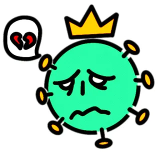 😭 ff2763ce verdriet, gebroken hart, virus, kroon, ongelukkig, cartoon, emotioneel, corona telegram sticker