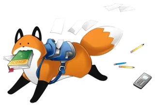 🤓 3f2e4d90 SCIENCE volpe, animale, scienza, libro, istruzione, scuola, zaino telegram sticker