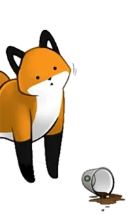 😲 dbed5a12 volpe, animale, carino, bevanda rovesciata, caffè, tè telegram sticker