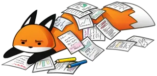 😖 e2e5867a volpe, ufficio, lavoro, documenti, stanco, sopraffatto, stressato telegram sticker